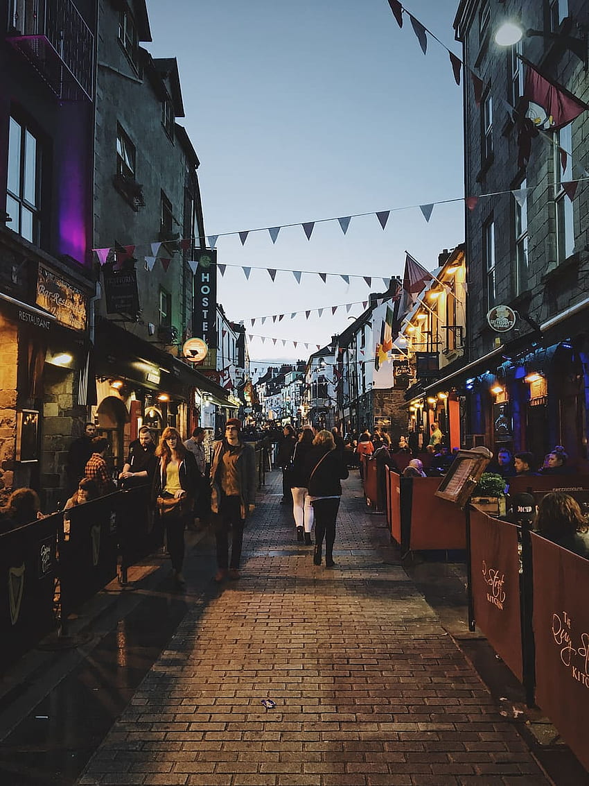 Irland, Galway, Dorf, Stadt, Menschen, geschäftige Stadt HD-Handy-Hintergrundbild