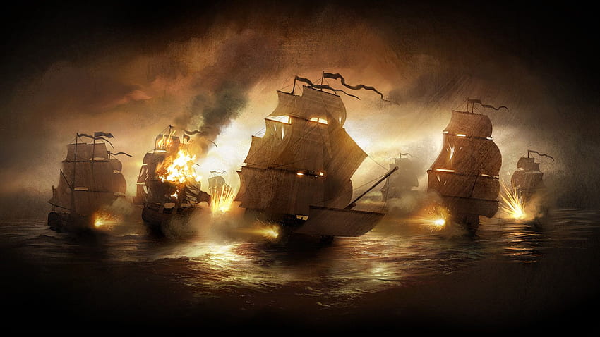 old ships at sea . Sea, Ships, Other. . Ship paintings, Old sailing ships, Empire total war, Sea Battle HD wallpaper