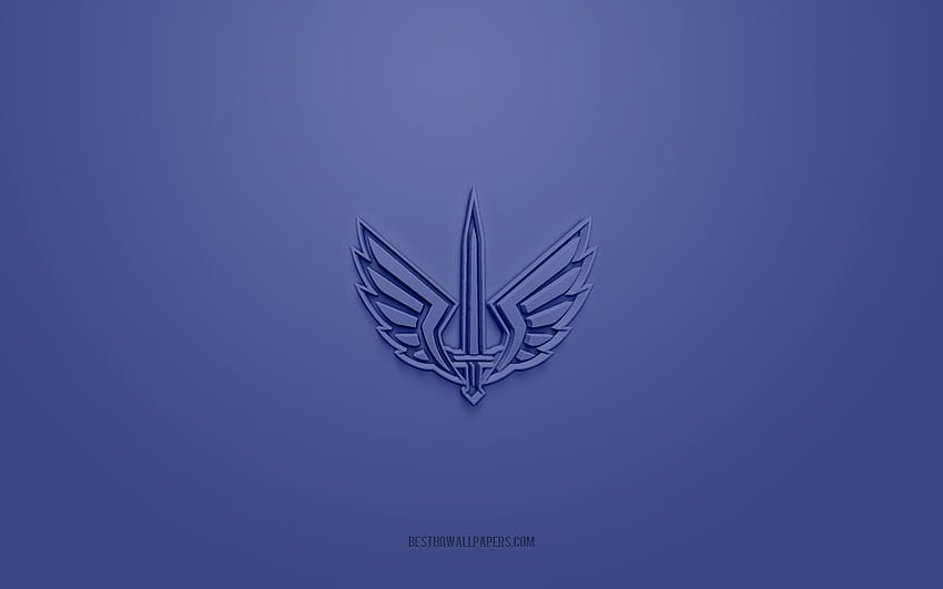 St Louis BattleHawks, kreatywne logo 3D, niebieskie tło, XFL, godło 3d, klub futbolu amerykańskiego, USA, sztuka 3D, futbol amerykański, logo St Louis BattleHawks 3d Tapeta HD