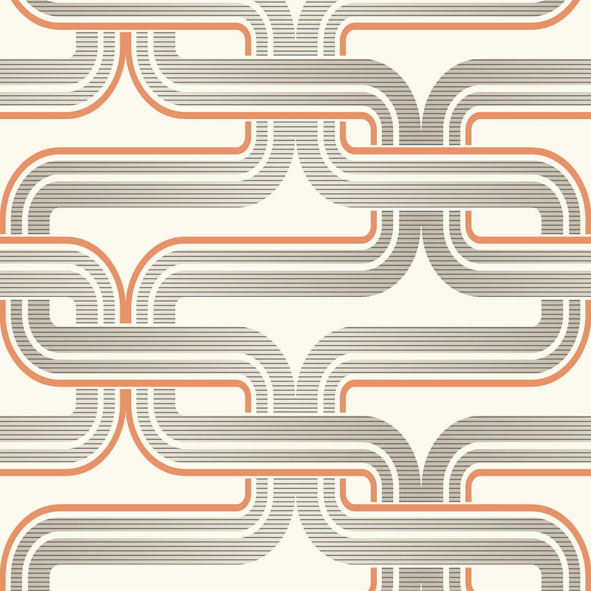Funky Retro Wallcovering Pattern, Retro Orange HD phone wallpaper
