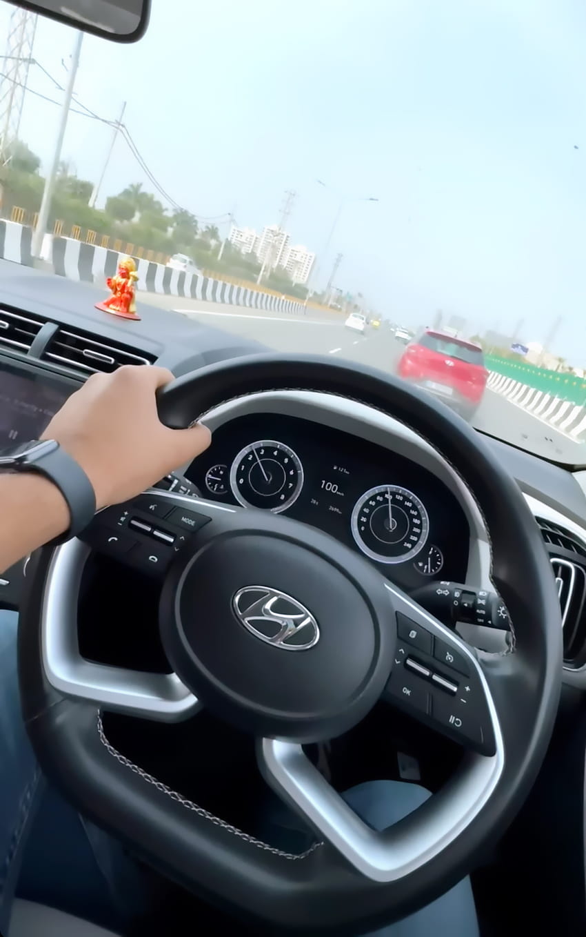 Steering, gauge, sky, 100, hyundai, drive, speed HD phone wallpaper