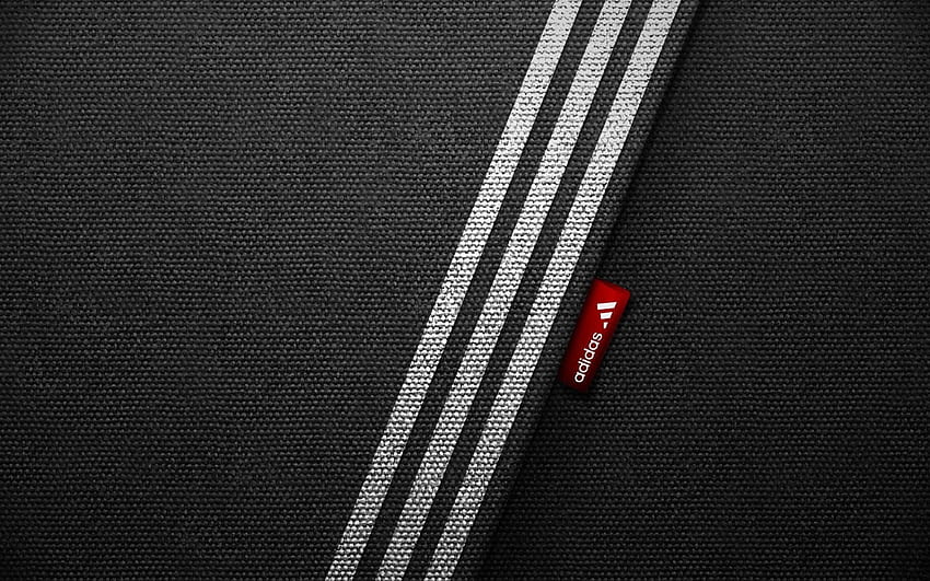 Adidas Product Label , Black Background, Minimalism, Red, Close Up • For You For & Mobile HD wallpaper
