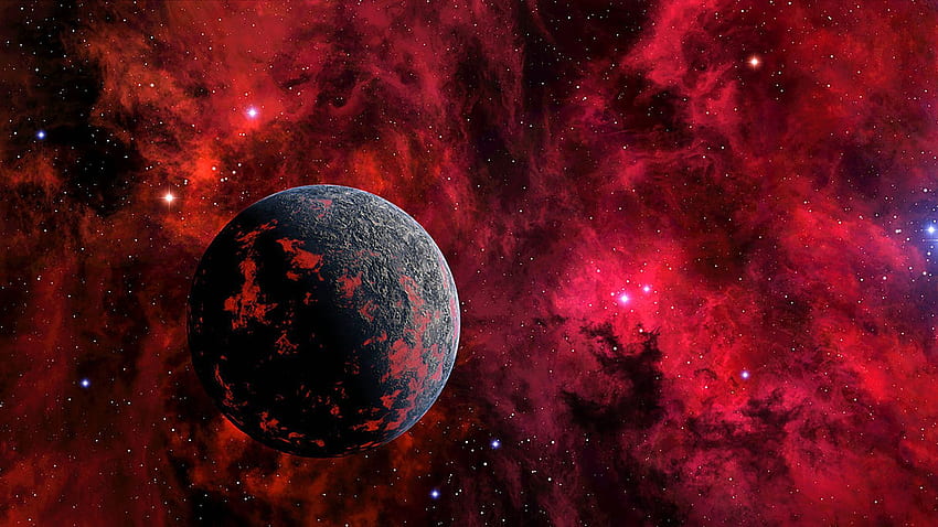 Планета Червена Вселена. Най-добрият фон. Изкуство HD тапет