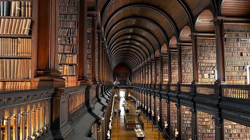 ห้องสมุด, หนังสือ, ห้องสมุด Trinity College, ดับลิน, ชั้นวางของ / และมือถือ &, แล็ปท็อปของห้องสมุด วอลล์เปเปอร์ HD