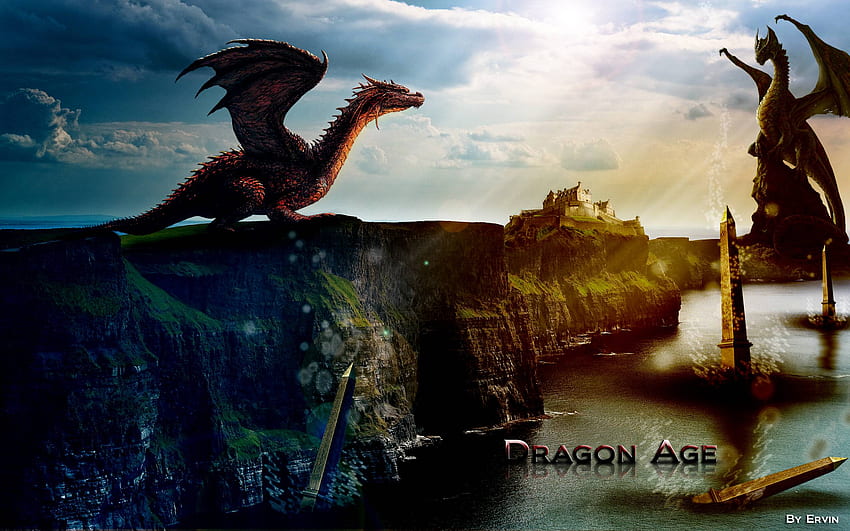 Dragon Age, Dragon Dual Screen HD wallpaper