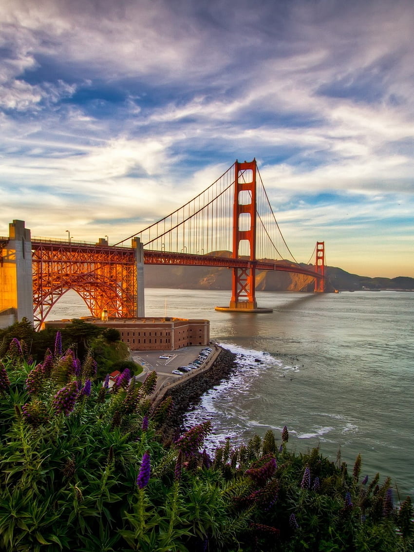 San Francisco, Golden Gate Bridge, Clouds, Usa for Apple iPad Mini, Apple IPad 3, 4, San Francisco iPad HD phone wallpaper