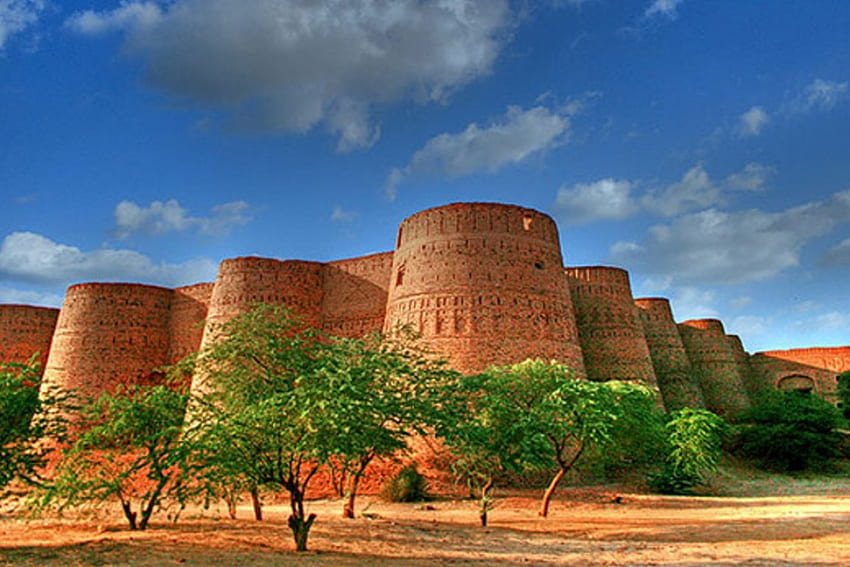 Деравар-форт, пустиня, стара крепост, пакистан HD тапет