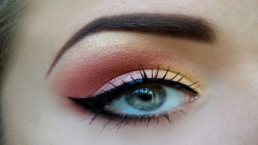 Best Eye Makeup Beautiful Eyes Makeup - Gold And Pink Eyeshadow - - HD wallpaper