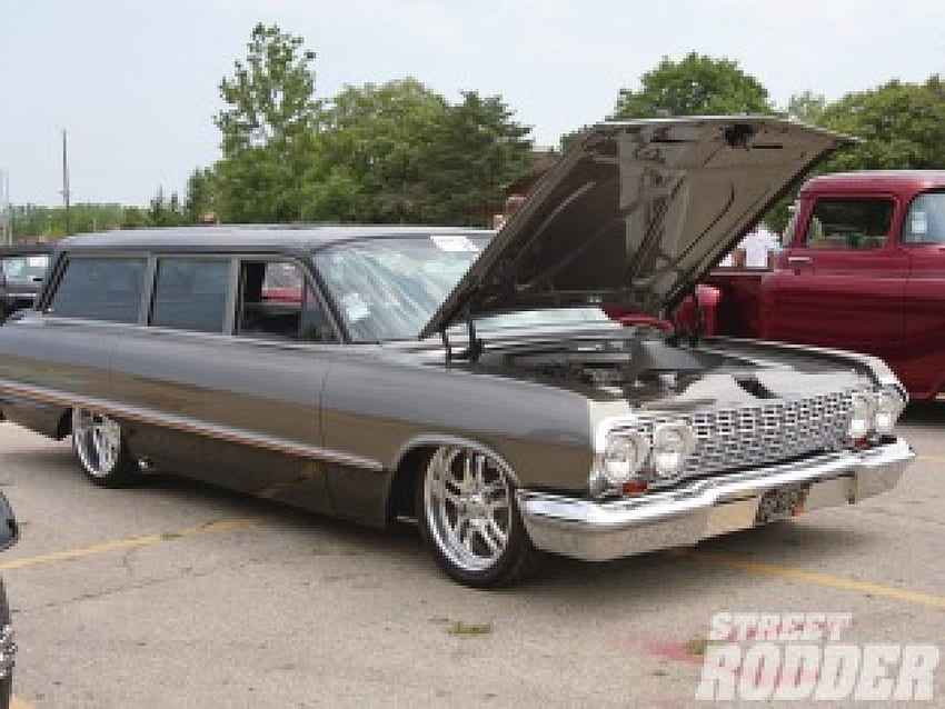 Impala Wagon, bowtie, 64, classic, gm HD wallpaper