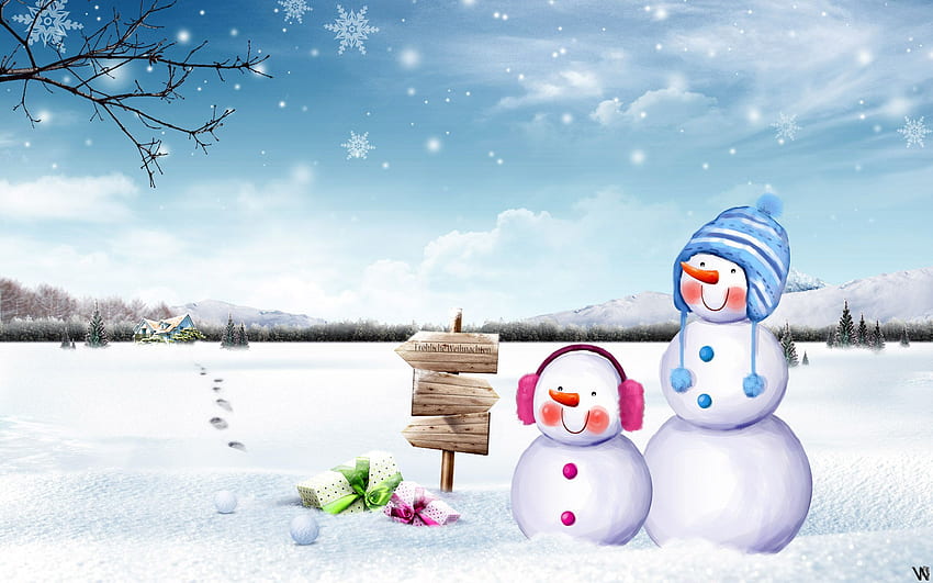 Cute Snowmen . -95769. Snowman , Winter , Snowflake graphy, Snowman Art HD wallpaper