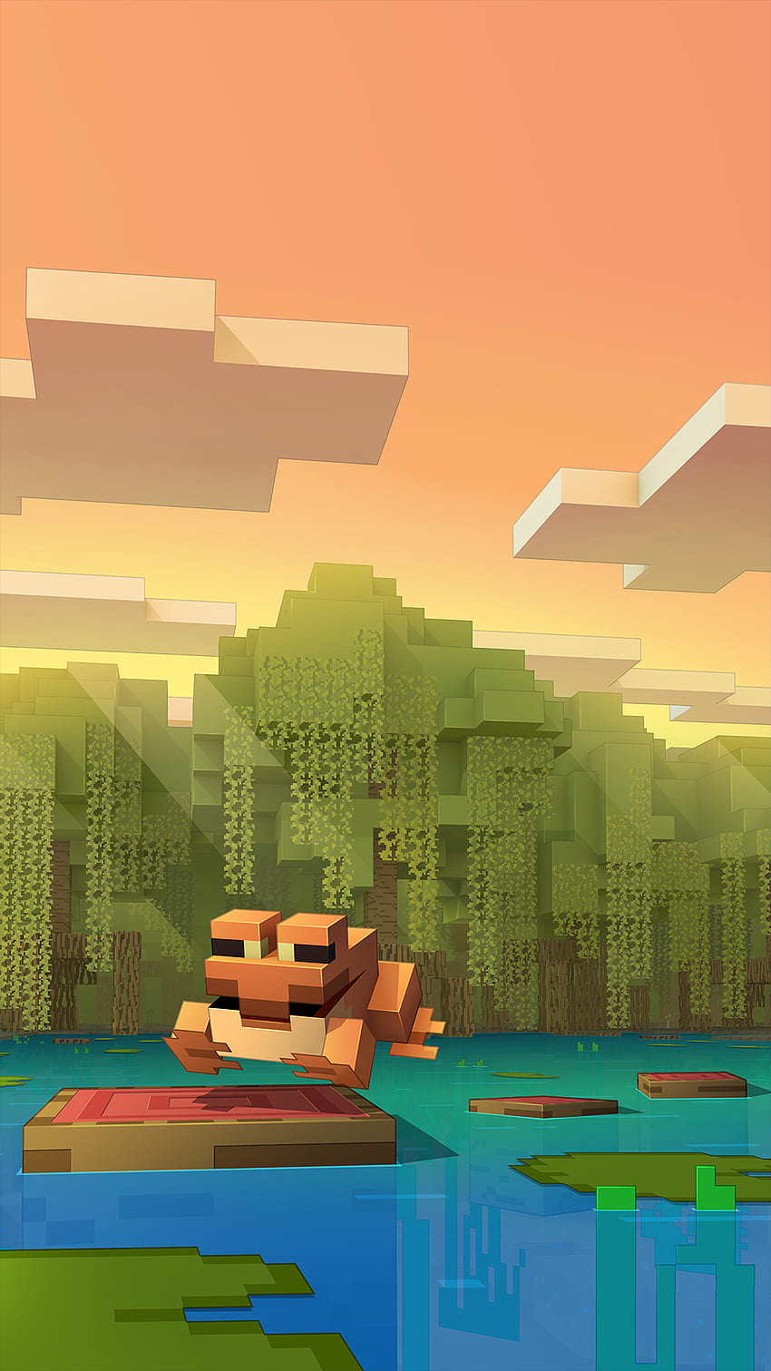Frosch, Minecraft, Orange, Welt, Frösche HD-Handy-Hintergrundbild