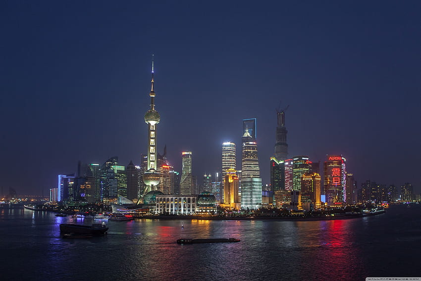 Shanghai China Skyline ❤ para Ultra TV, Templo Chino Shanghai fondo de pantalla