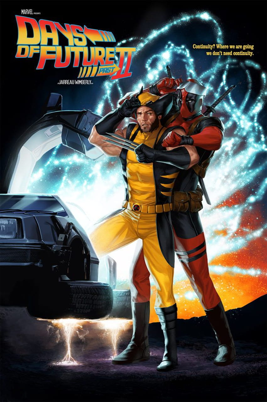 Wolverine, Jarreau Wimberly, Deadpool, Back to the Future, DeLorean HD phone wallpaper