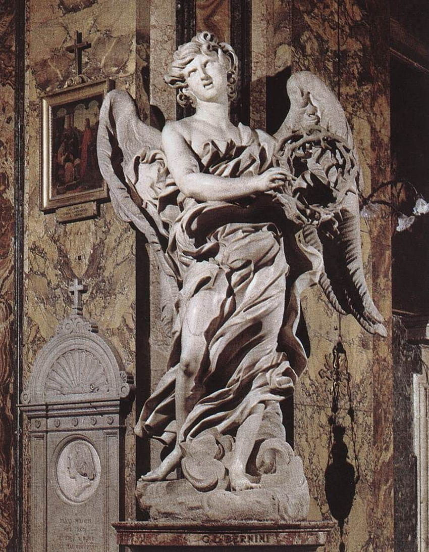 Angel With The Crown Of Thorns (1667 68), Gian Lorenzo Bernini HD phone wallpaper