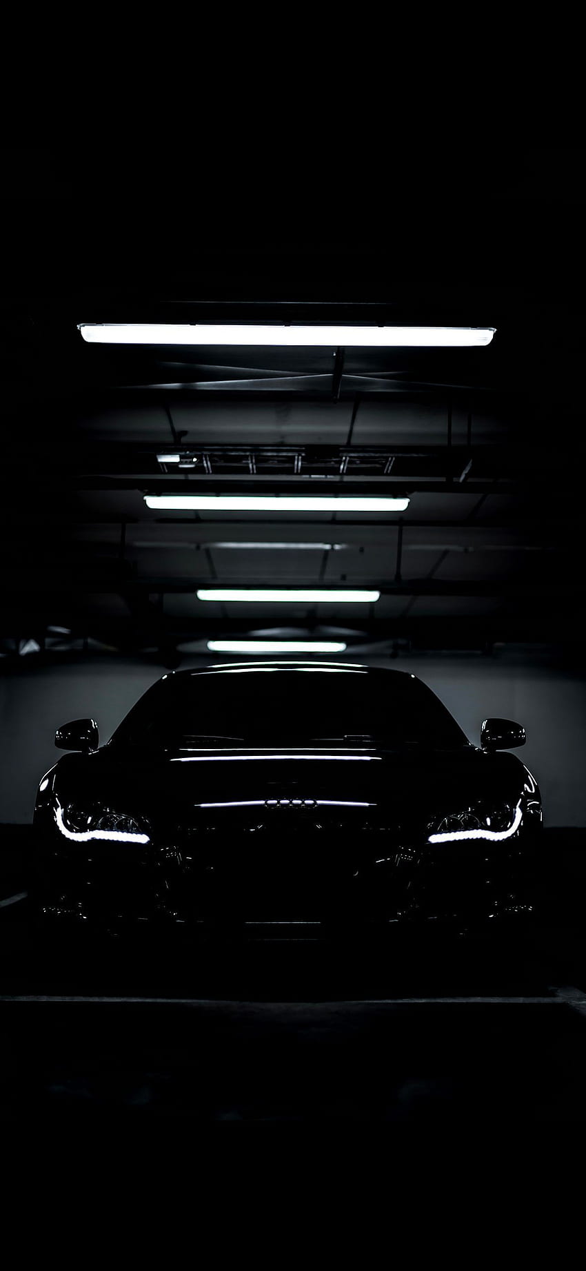 Audi R8 negro estacionado. Audi r8 , Audi negro, Audi r8 negro mate fondo de pantalla del teléfono
