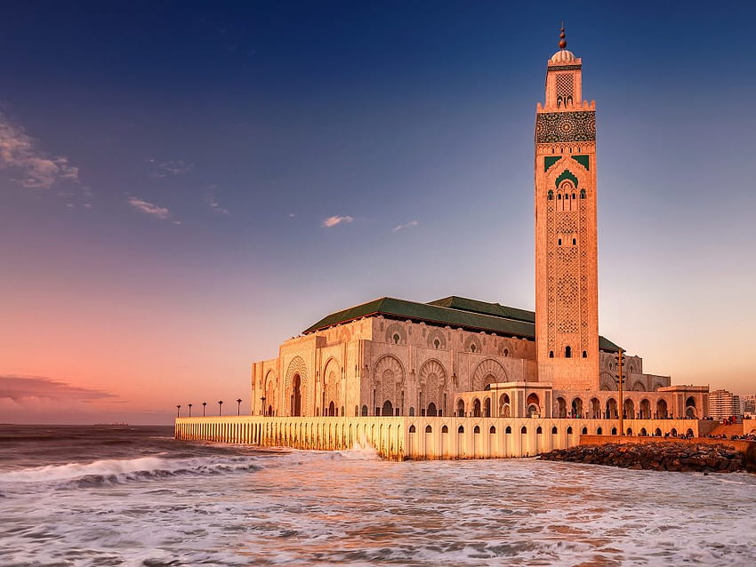 Джамия Хасан Ii Казабланка Мароко Гети 544676786 HD тапет