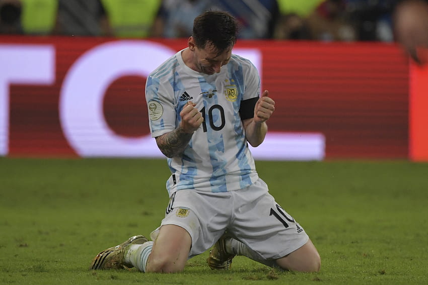 larda: Lionel Messi, Arjantin'in Copa America galibiyetini kutluyor - Barca Blaugranes, Arjantin Copa America HD duvar kağıdı