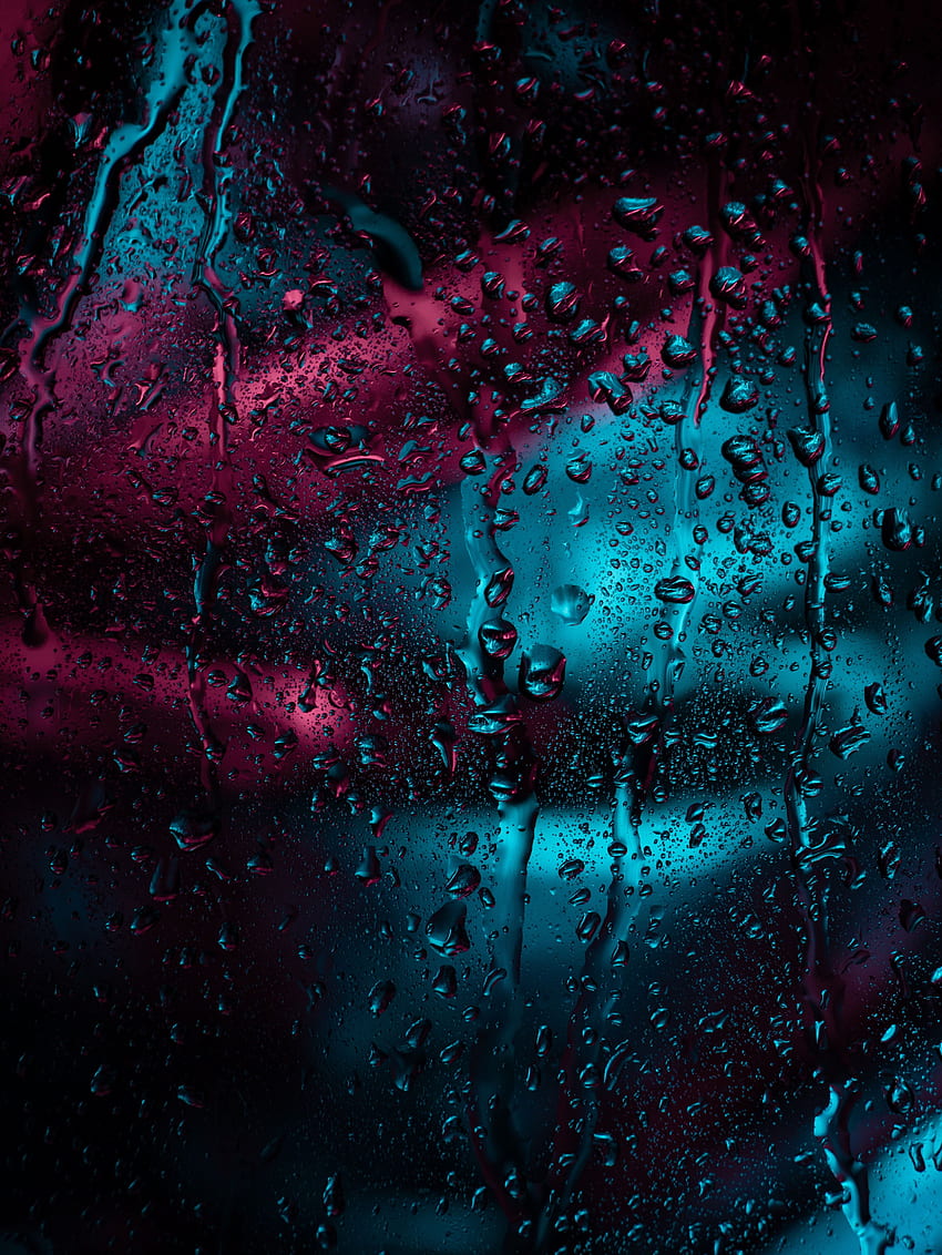 ガラス, ウィンドウ, 暗い, 雨, 滴, マクロ, 表面, 水分 HD電話の壁紙