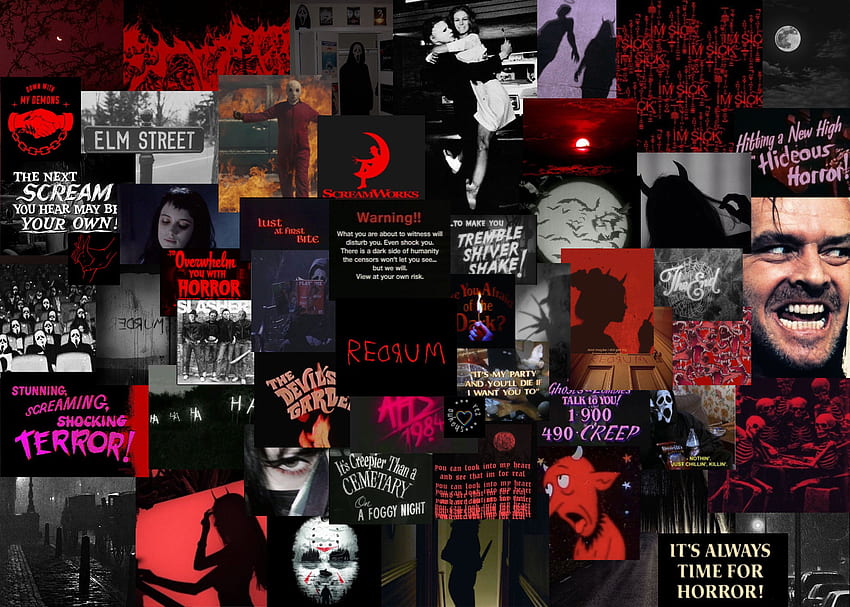 laptop estetico horror. Halloween , Laptop , iPhone tumblr estetica, Horror Movie Collage Sfondo HD