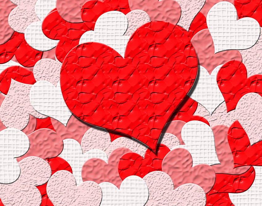 Teksturowane serca, serca, teksturowane, miłość, kolaż Tapeta HD
