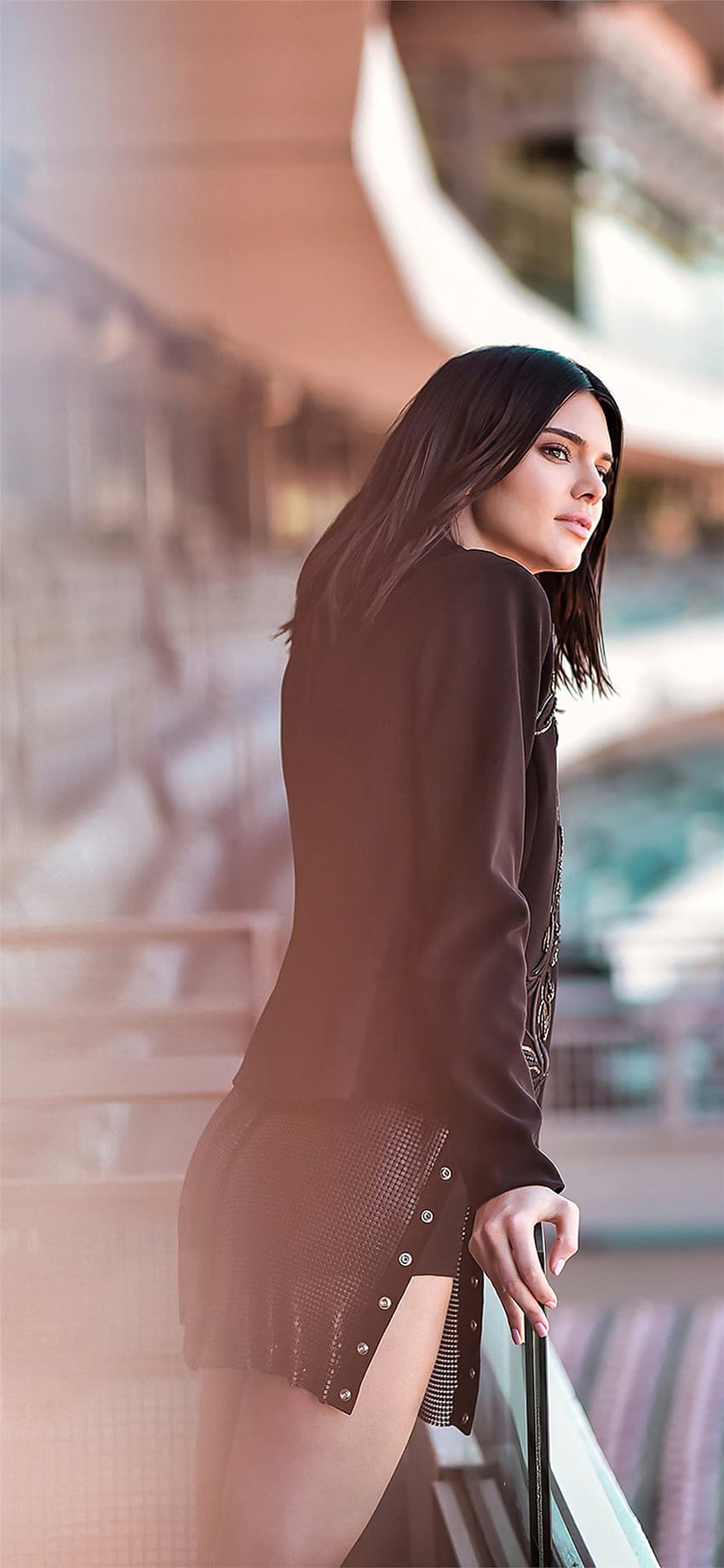 kendall jenner looking into distance iPhone X HD phone wallpaper