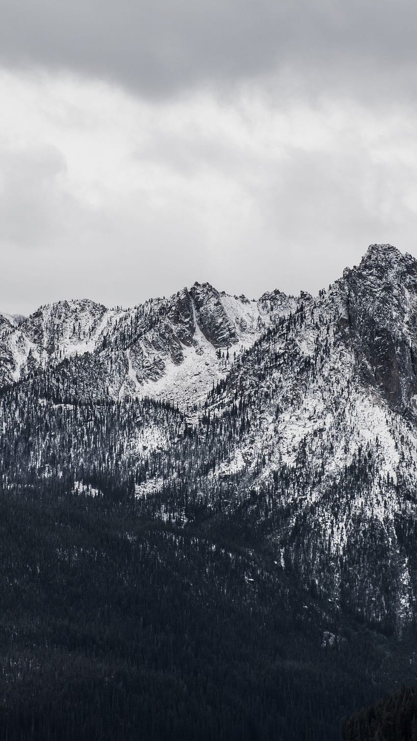 Altitude, snow mountains, nature, black, Black and White Mountain Snow HD phone wallpaper