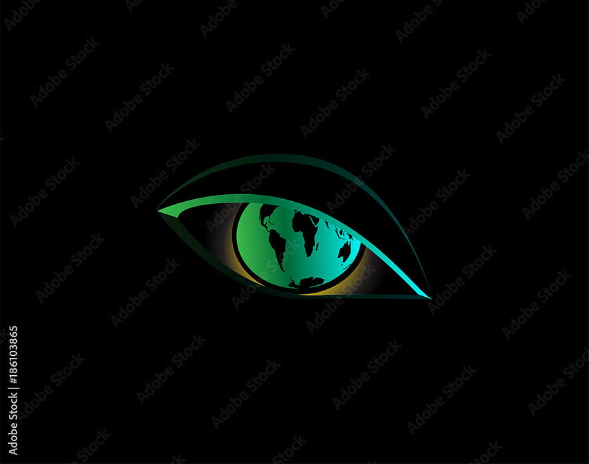 World map eye neon color background Stock Vector, Neon Eye HD wallpaper