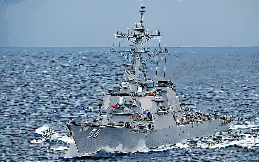 USS Laboon, , vector art, DDG-58, เรือพิฆาต, กองทัพเรือสหรัฐฯ, กองทัพสหรัฐฯ, เรือนามธรรม, เรือรบ, กองทัพเรือสหรัฐฯ, ชั้น Arleigh Burke, USS Laboon DDG-58 วอลล์เปเปอร์ HD