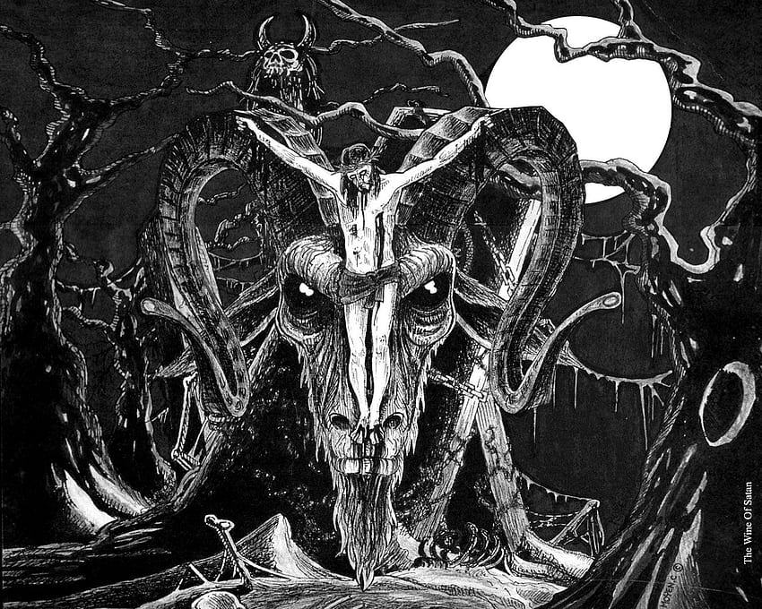 Satanic › - Black And White Satan -, Satanic Goat HD wallpaper