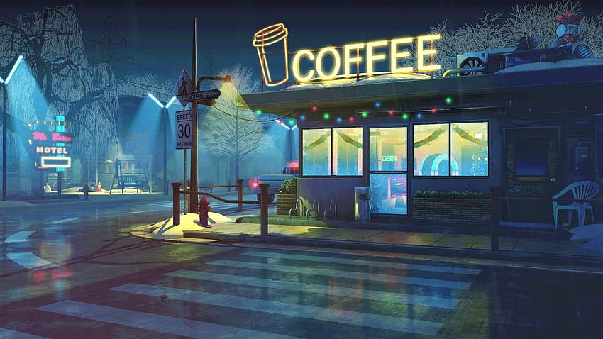 Vibrações de cafeteria, Anime Coffee Shop papel de parede HD