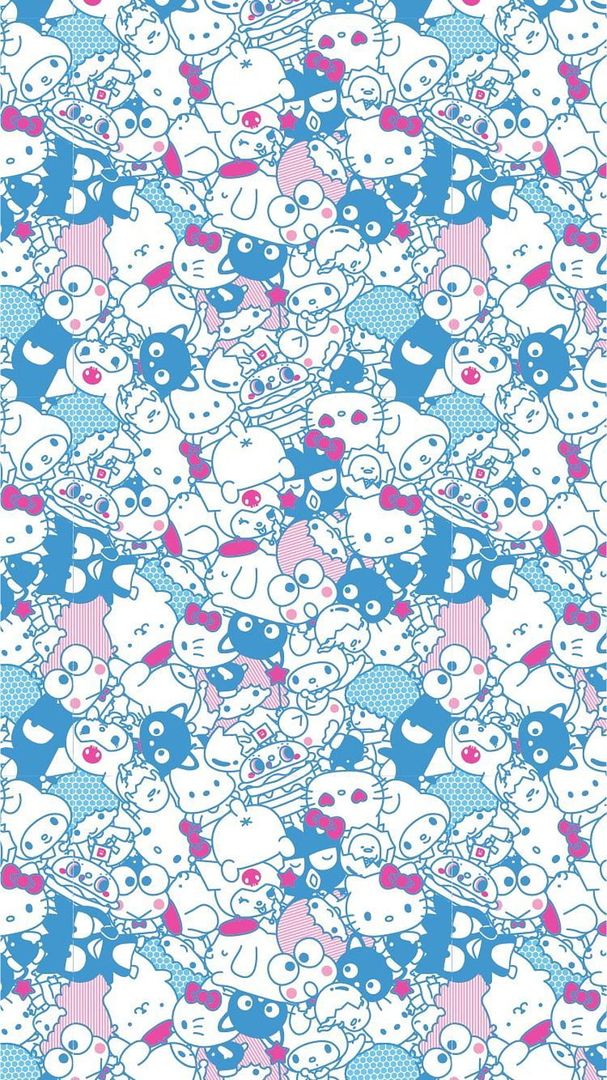 Санрио . : Кавай. Hello Kitty, Hello Kitty Blue HD тапет за телефон