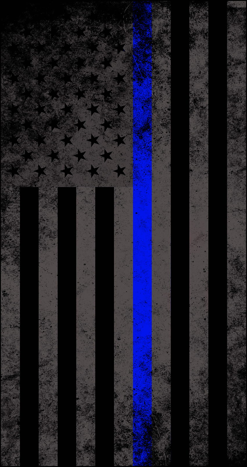 アメリカの控えめな細い青い線の旗のデカール HD電話の壁紙