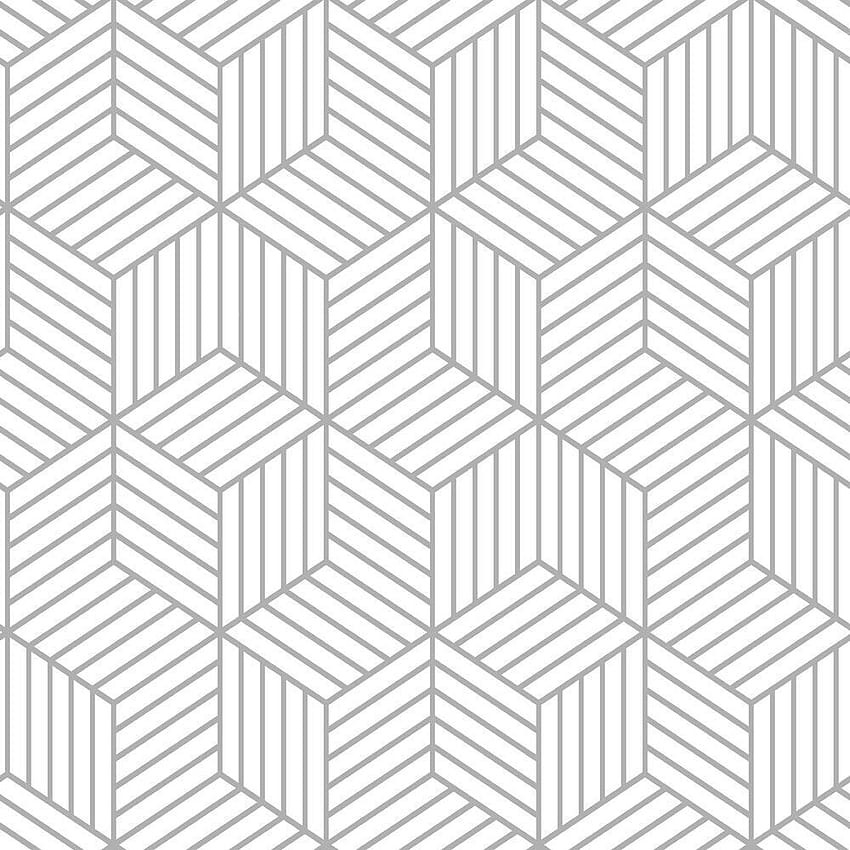Striped Hexagon Peel and Stick – wystrój RoomMates, czarno-biały sześciokąt Tapeta na telefon HD