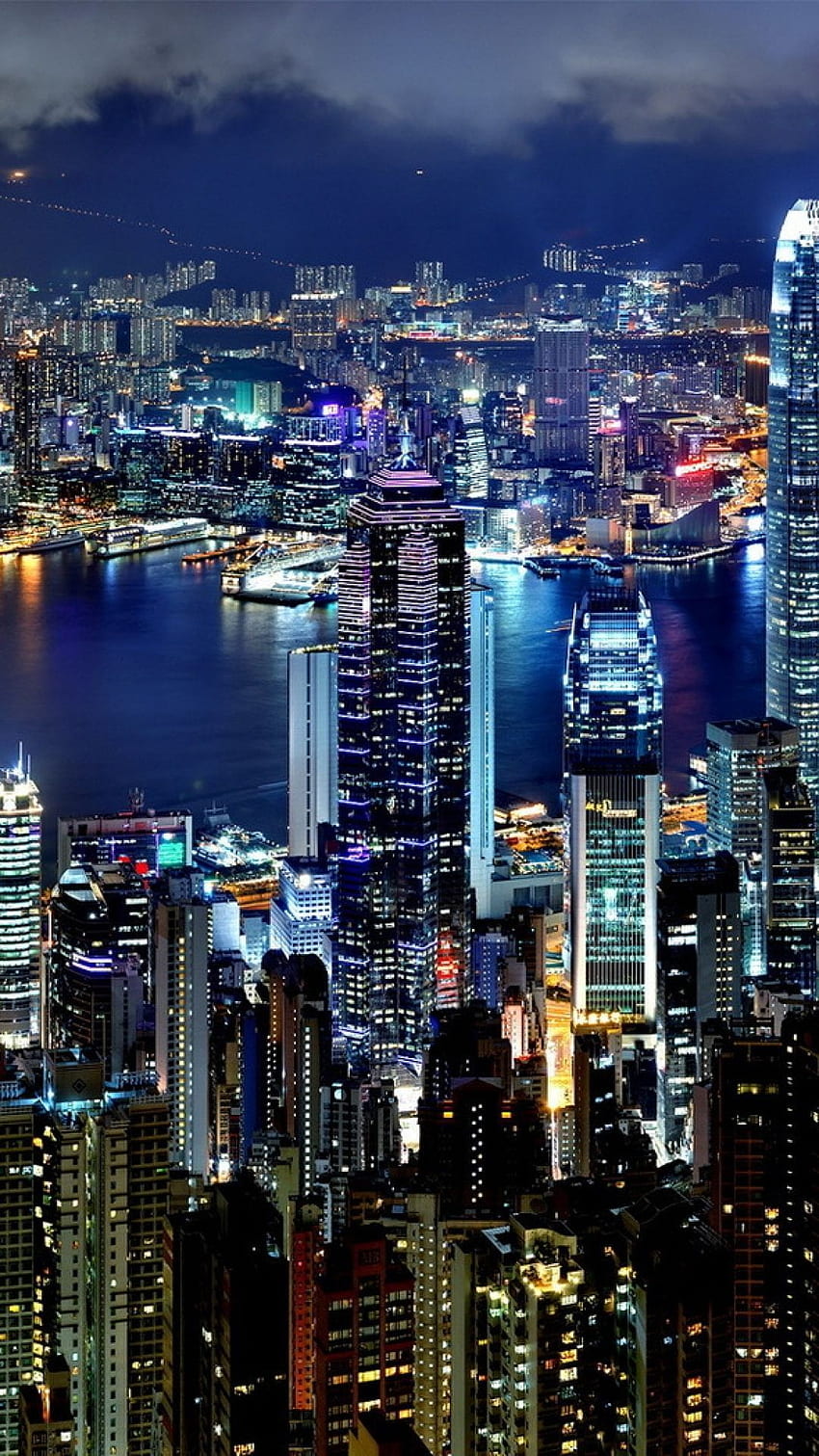 Ide malam Hong Kong terbaik. hong kong, malam hong kong, perjalanan hong kong, Hong Kong Night Skyline wallpaper ponsel HD