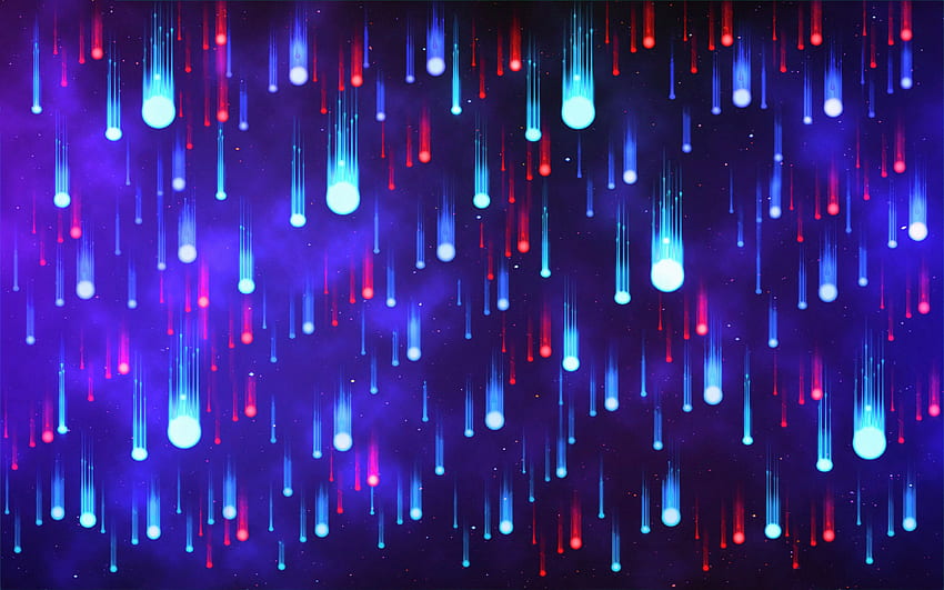 Neon art, raindrops, colorful HD wallpaper