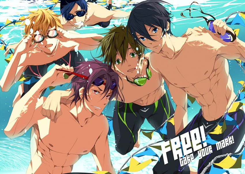 !, zespół, pływać, bishounen, anime, chłopcy Tapeta HD