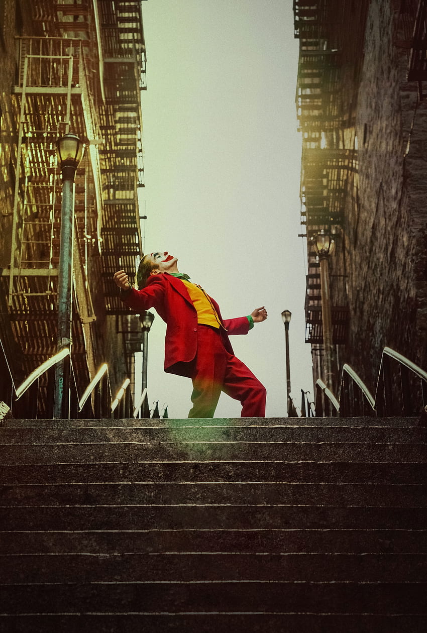Joker, film 2019, czerwony garnitur, plakat Tapeta na telefon HD