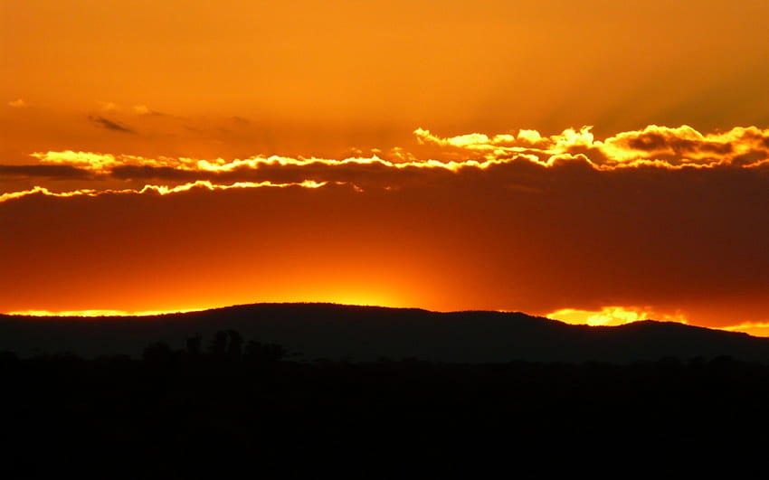 Grampian Sunset, skies, clouds, nature, mountains, orange, sunset, sunrise HD wallpaper