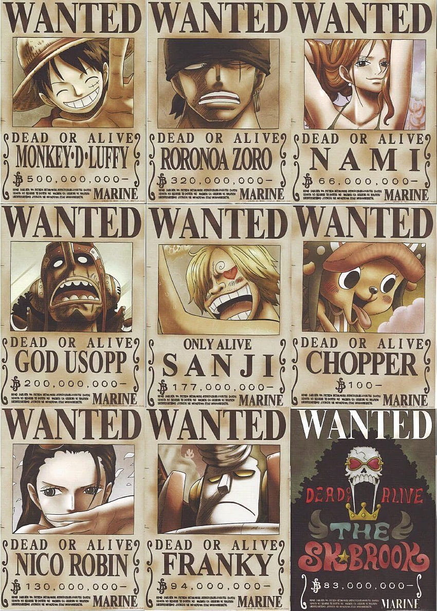 Cartazes dos Chapéus de Palha im Jahr 2020. One Piece iPhone, One Piece Bounties, One Piece Ruffy, One Piece Wanted Poster HD-Handy-Hintergrundbild