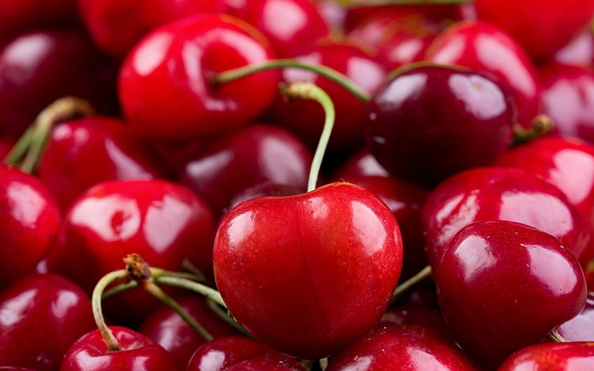 Cherries, sweet, skin, cherry, red, dessert, texture, fruit HD wallpaper
