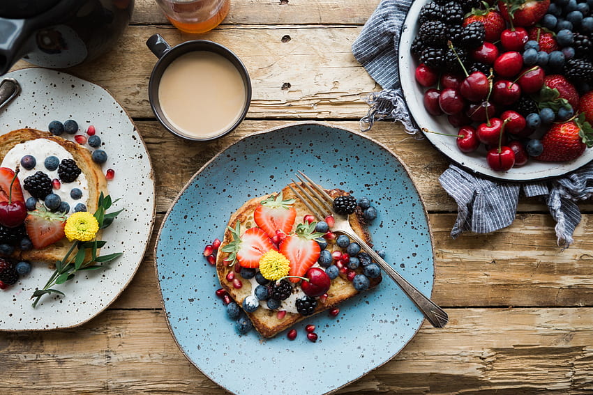 Food, Berries, Breakfast, Sandwich HD wallpaper