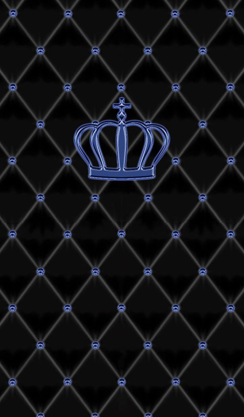 . By Artist Unknown. Cellphone background, Black and blue , Background phone, Blue Crown HD phone wallpaper