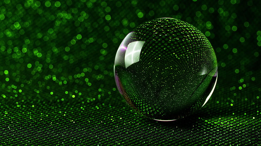 Green Glass Sphere HD wallpaper