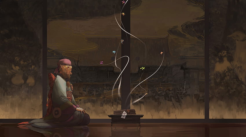 エルフの耳、横顔、もののけ、着物、日本家屋、クスリウリ - 解像度: 高画質の壁紙