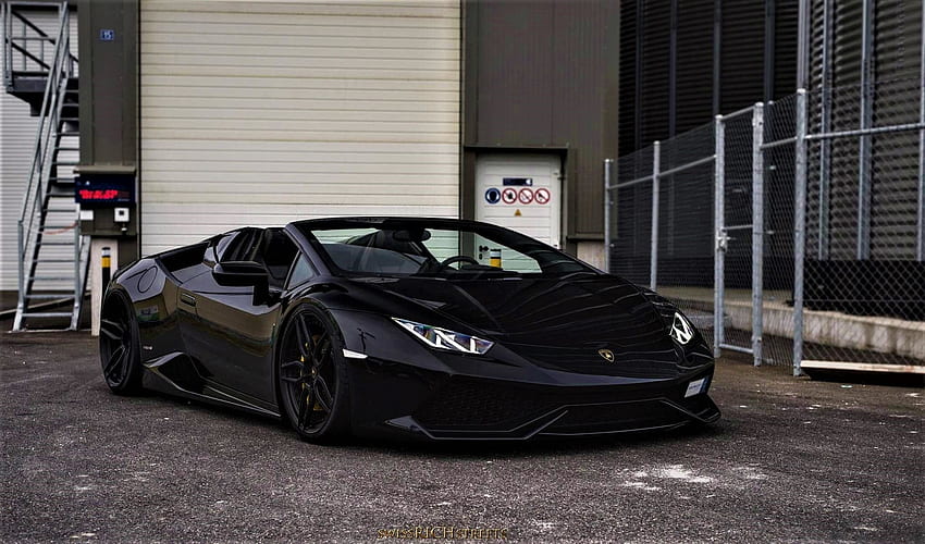 Lambo, Lamborghini Huracán negro fondo de pantalla