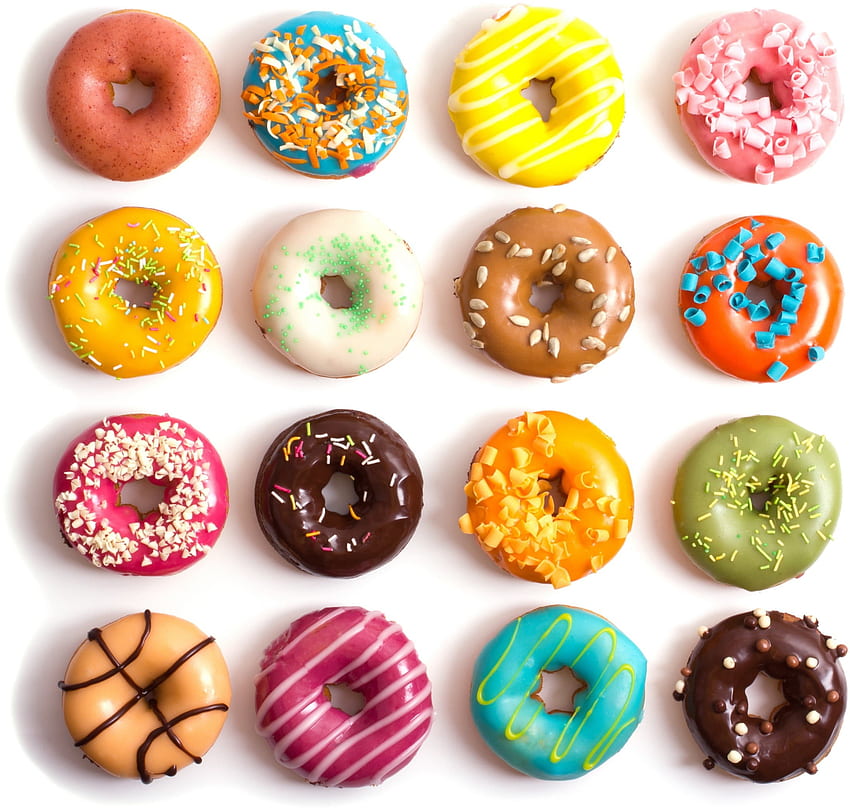 Karışık Aromalı Donutlar, Donutlar, Yiyecekler, Serpintiler, Tatlılar, Yiyecekler Ve İçecekler • Sizin İçin & Mobil İçin, Estetik Donutlar HD duvar kağıdı