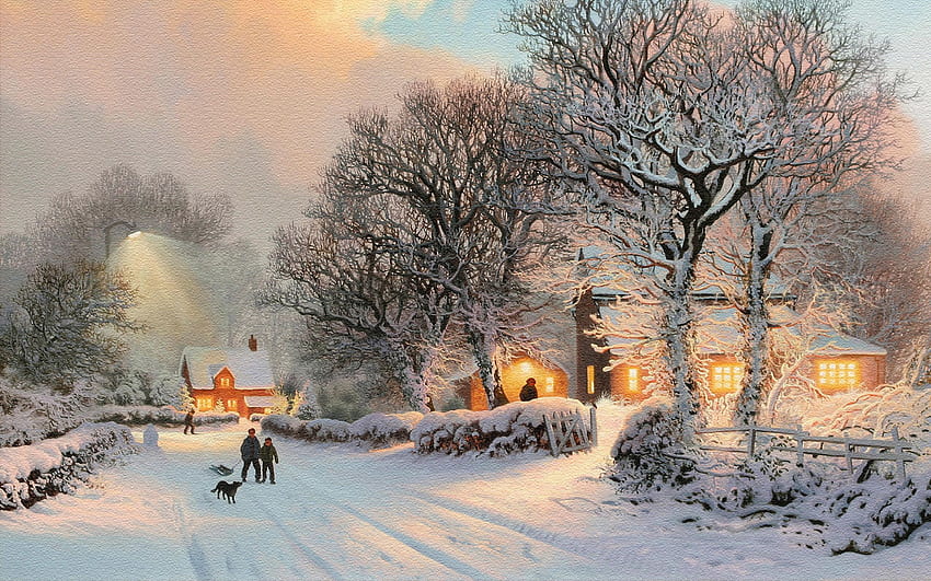 escena nevada, paisaje nevado fondo de pantalla