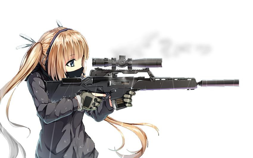 Anime Anime Gun Guns GirlZ Originalfiguren Twintails HD-Hintergrundbild