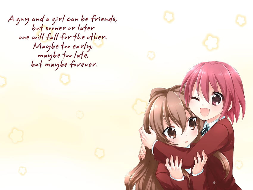Two Anime Best Friends, Anime Happy Girl HD wallpaper
