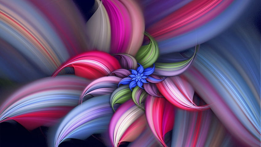 Абстракт, цвете, линии, спирала, обем HD тапет